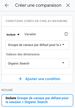 exemple creation de comparaison ga4